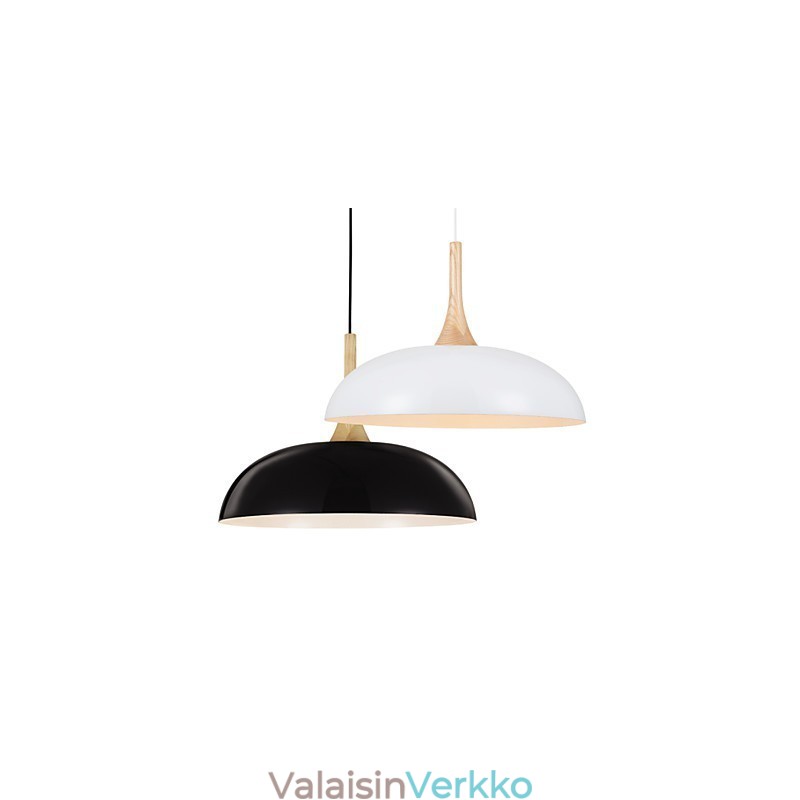 Mini Artistic Riippuvalaisin 1 Kevyt Moderni Yksinkertaisuus Musta Valkoinen Alumiini & Puinen pistorasia