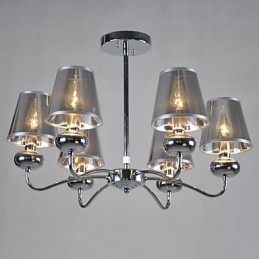 Vintage kattokruunu 6 Light Classic Fabric metallimaalaus