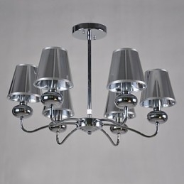 Vintage kattokruunu 6 Light Classic Fabric metallimaalaus