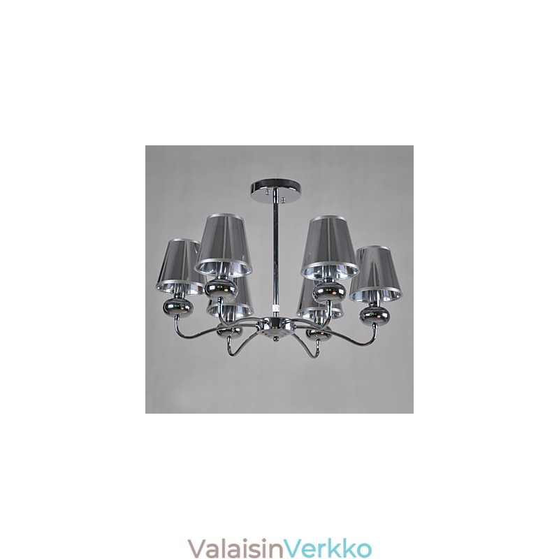 Vintage kattokruunu 6 Light Classic Fabric metallimaalaus
