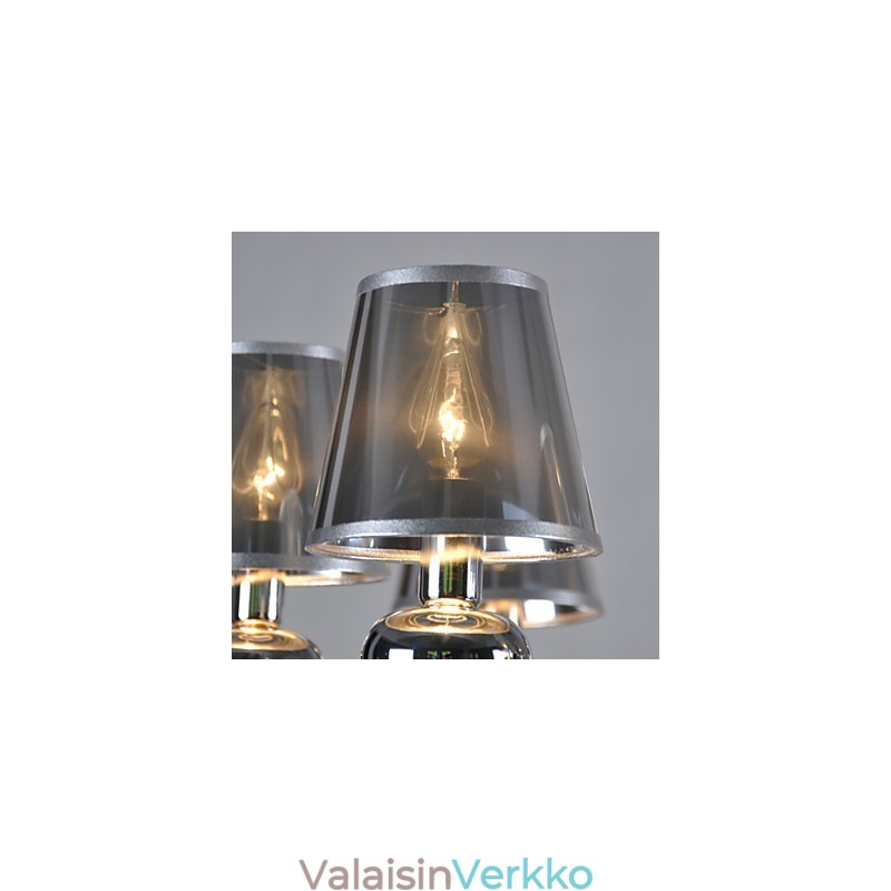 Vintage kattokruunu 6 Light Classic Fabric metallimaalaus