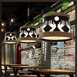 Hamppu American Retro Cafe Yksinkertainen pastoraalinen kattokruunu
