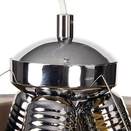 Italialaistyylinen moderni viehättävä 3 vaalea riipus mustalla läpinäkyvällä varjostimella