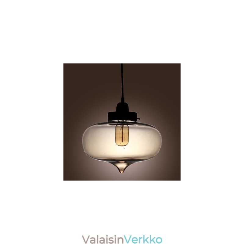 Läpinäkyvä lasiriippuvalaisin ruskea kupla
