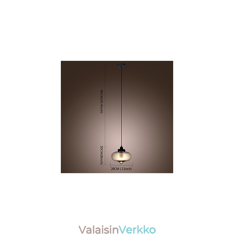 Läpinäkyvä lasiriippuvalaisin ruskea kupla