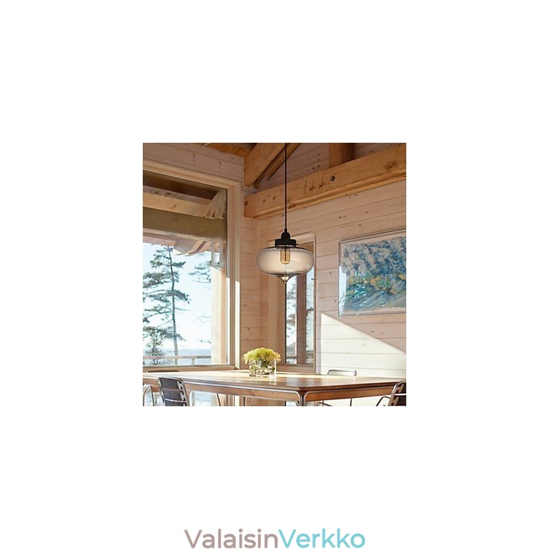 Läpinäkyvä lasiriippuvalaisin ruskea kupla