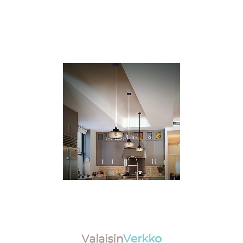 Läpinäkyvä lasiriippuvalaisin ruskea kupla