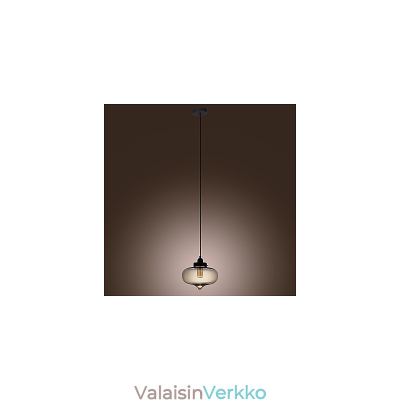 Läpinäkyvä lasiriippuvalaisin ruskea kupla