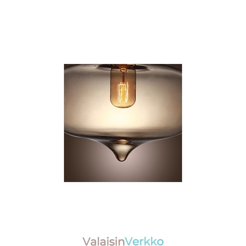 Läpinäkyvä lasiriippuvalaisin ruskea kupla