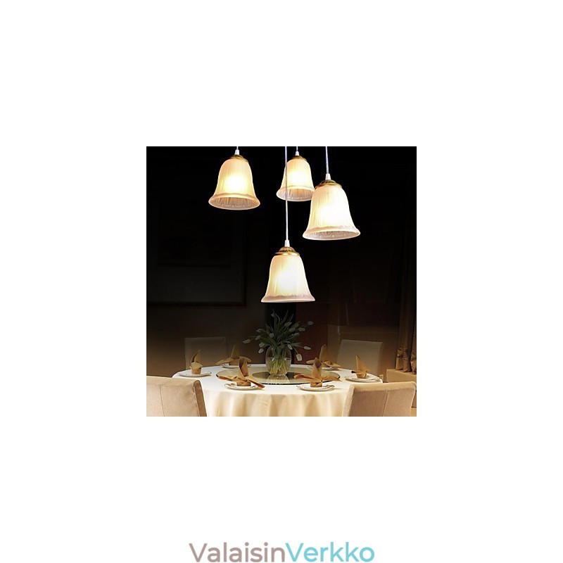 Pronssi riipus neljä valoa kuvio lasivarjostin European Retro Classic