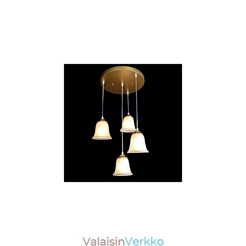 Pronssi riipus neljä valoa kuvio lasivarjostin European Retro Classic