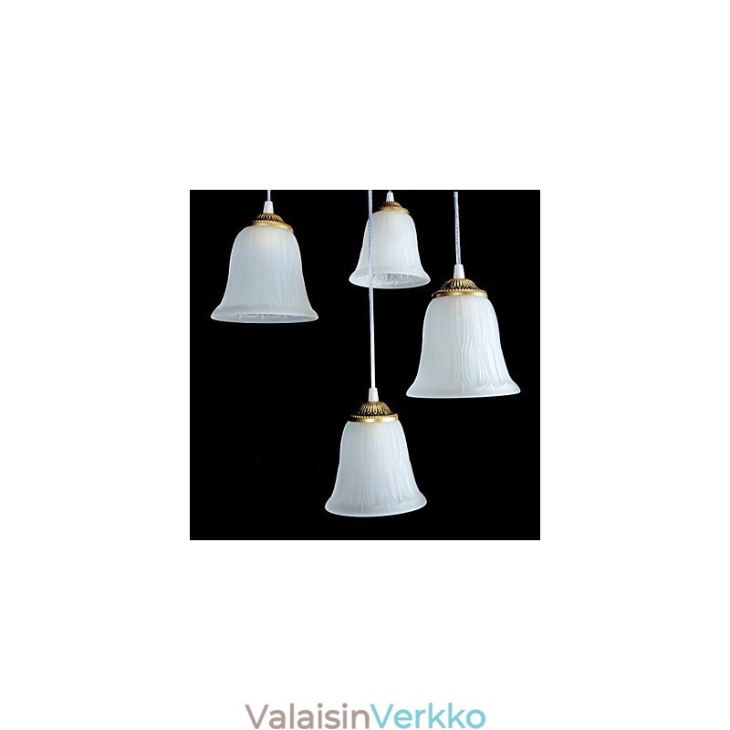 Pronssi riipus neljä valoa kuvio lasivarjostin European Retro Classic