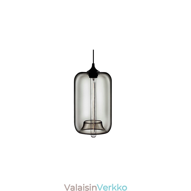 70 W läpinäkyvä lasiriippuvalaisin musta kupla design