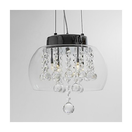 Taiteellinen 4 Light Crystal -riippuvalaisin lasivarjostimella Taiteellinen 4 Light Crystal -riippuvalaisin lasivarjostimella