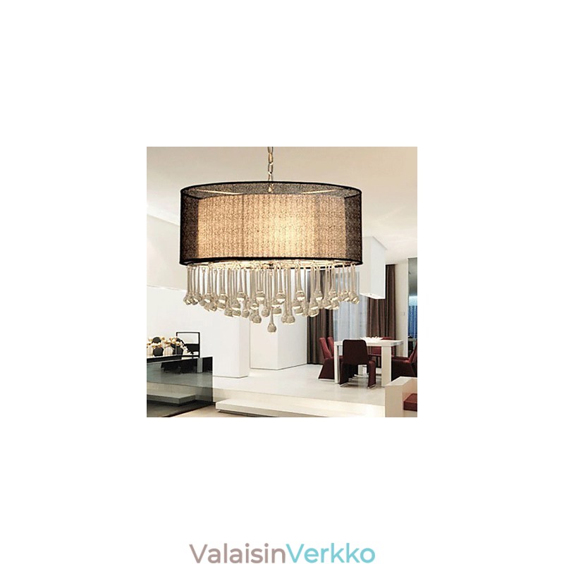 Contemporary Crystal 4 Light Riipus mustalla varjostimella