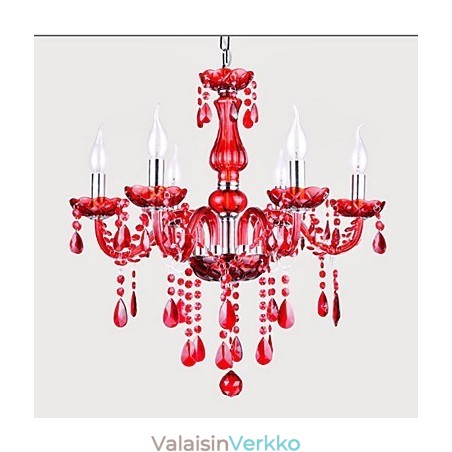 Kattokruunu Red Crystal Luxury Modern 6 Lights Kattokruunu Red Crystal Luxury Modern 6 Lights