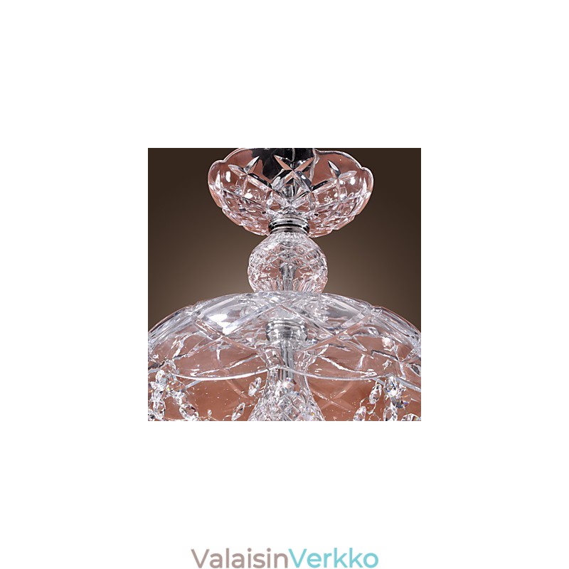 Moderni kristalliriippuvalaisin 3 valolla lasivarjossa