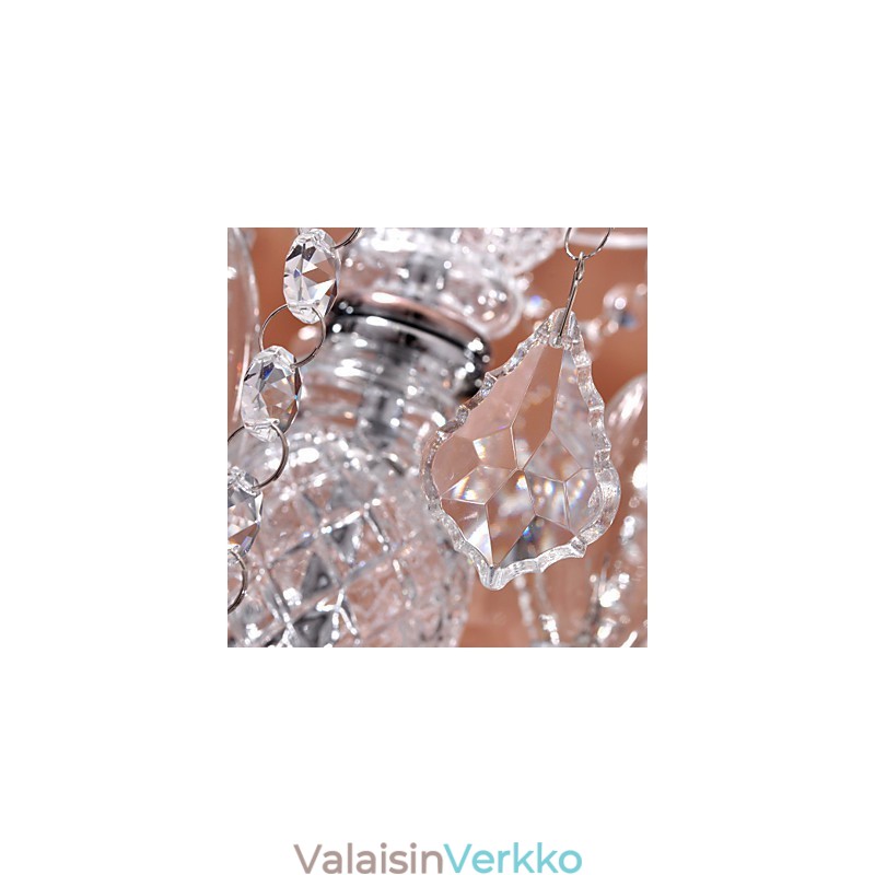 Moderni kristalliriippuvalaisin 3 valolla lasivarjossa