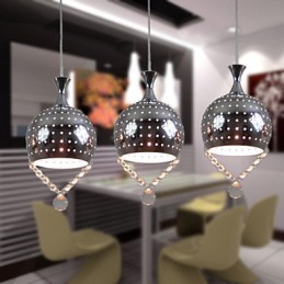 3 päätä riippuvalaisin Light Crystal Modern Contemporary Metal