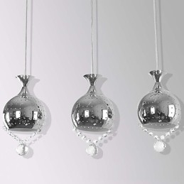 3 päätä riippuvalaisin Light Crystal Modern Contemporary Metal