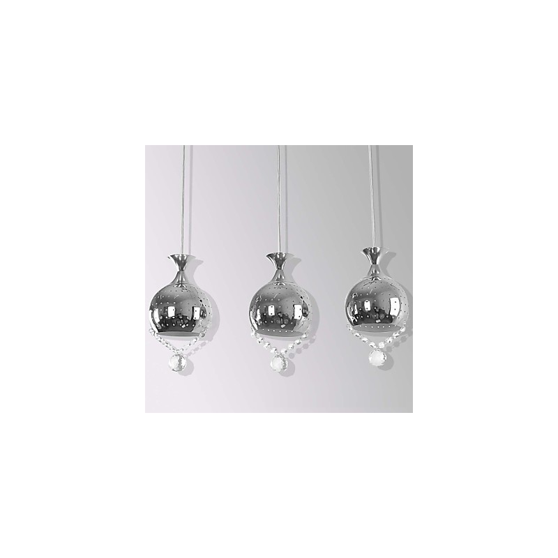 3 päätä riippuvalaisin Light Crystal Modern Contemporary Metal