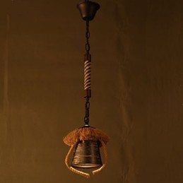 American Country Retro Hemp Keraaminen valaisin