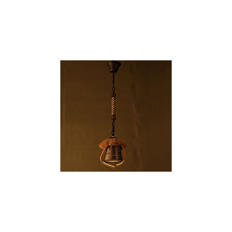 American Country Retro Hemp Keraaminen valaisin