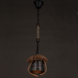 American Country Retro Hemp Keraaminen valaisin