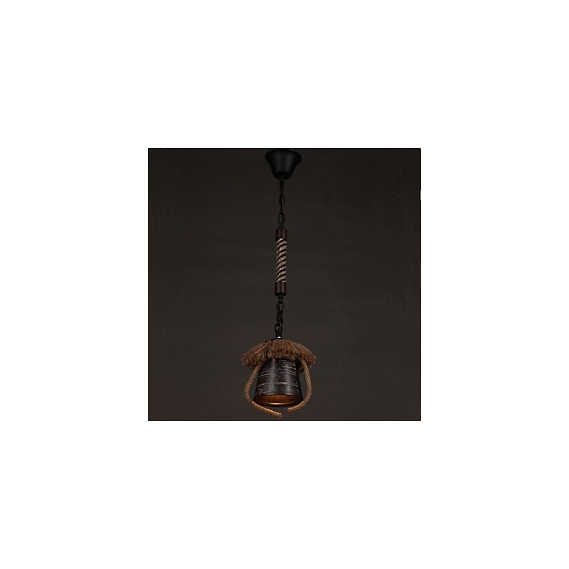 American Country Retro Hemp Keraaminen valaisin