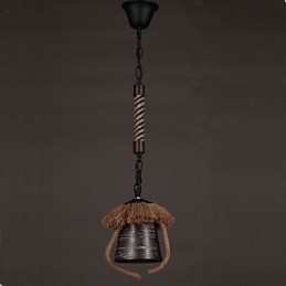 American Country Retro Hemp Keraaminen valaisin
