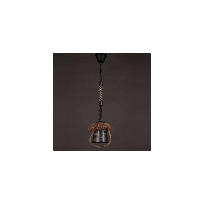 American Country Retro Hemp Keraaminen valaisin
