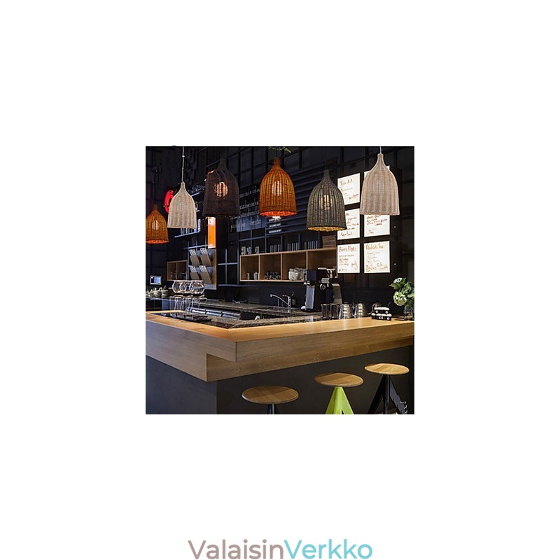 Rottinkinkruunu Kattokruunu Creative Retro rottinkivalaisin
