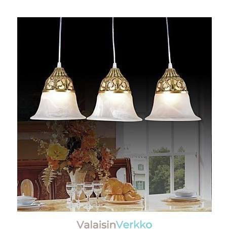 Pronssiriipus Three Lights Moire Glass European Classic Pronssiriipus Three Lights Moire Glass European Classic