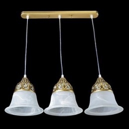 Pronssiriipus Three Lights Moire Glass European Classic