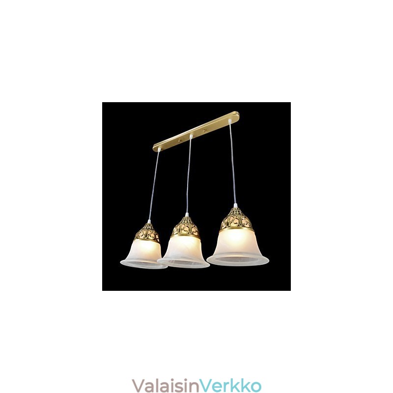 Pronssiriipus Three Lights Moire Glass European Classic
