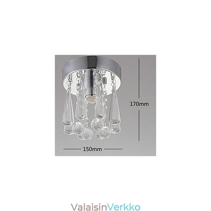 Modernit Crystal 1 -valot, uppoasennus kruunumuodossa