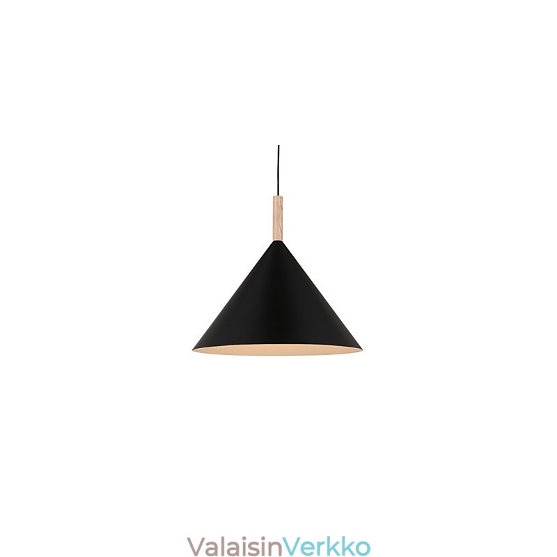 Mini taiteellinen kartio-riippuvalaisin 1 vaalea Mordern Simplicity viimeistely musta valkoinen alumiini & puinen pistorasia