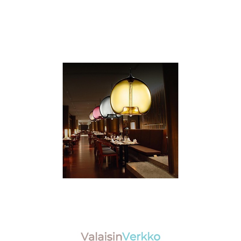 Retro Creative yhden pään lasiriippuvalaisin kahvila Goldfish Bowlissa