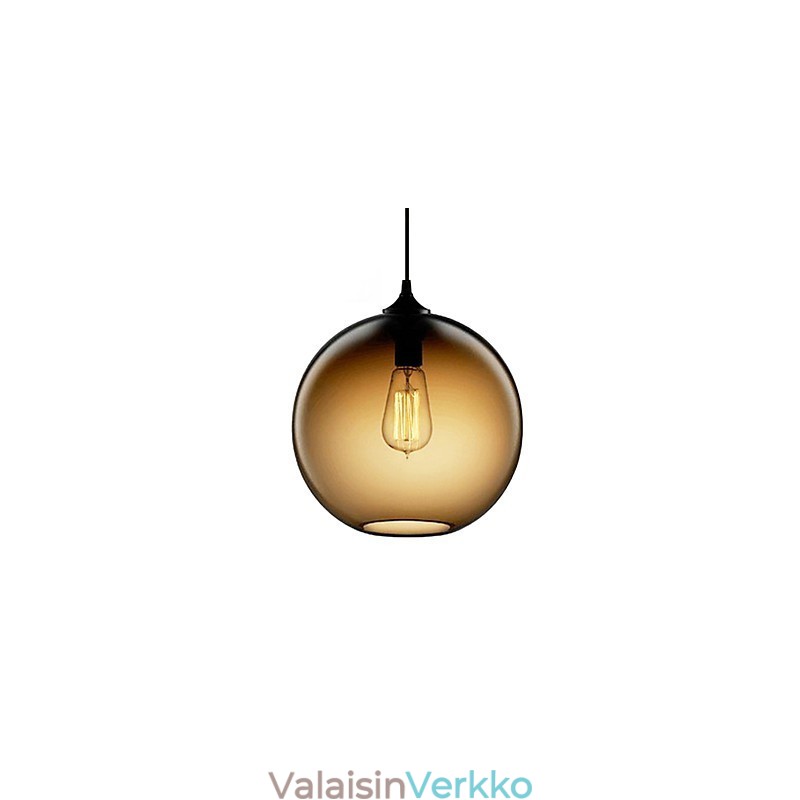 Moderni lasiriippuvalaisin pyöreällä ruskealla kuplasuunnittelulla