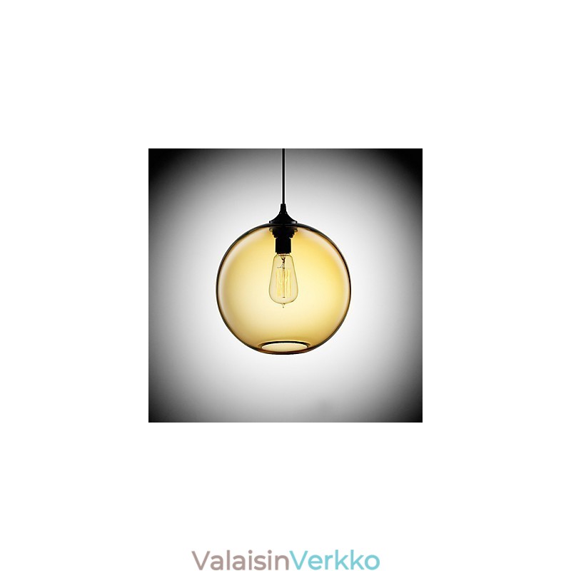 Moderni lasiriippuvalaisin pyöreällä ruskealla kuplasuunnittelulla