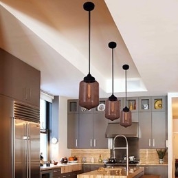 70 W moderni lasiriippuvalaisin läpinäkyvässä pullossa