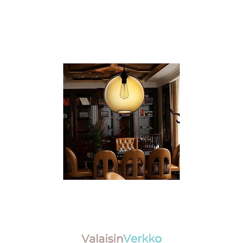 Retro Creative yhden pään lasiriippuvalaisin kahvila Goldfish Bowlissa