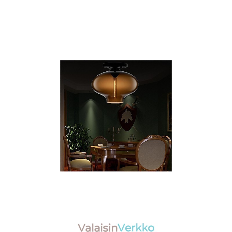 Retro Creative yhden pään lasiriippuvalaisin kahvila Goldfish Bowlissa