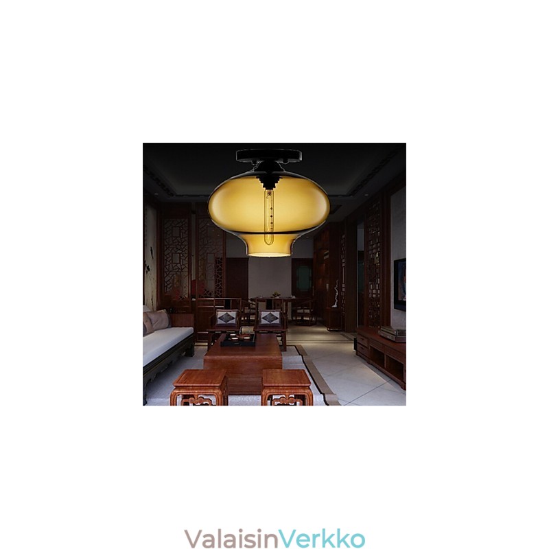 Retro Creative yhden pään lasiriippuvalaisin kahvila Goldfish Bowlissa