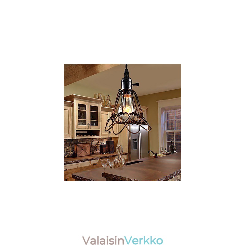 American Country Industrial Wind Lamp Retro Pieni Kattokruunu Rautahäkki