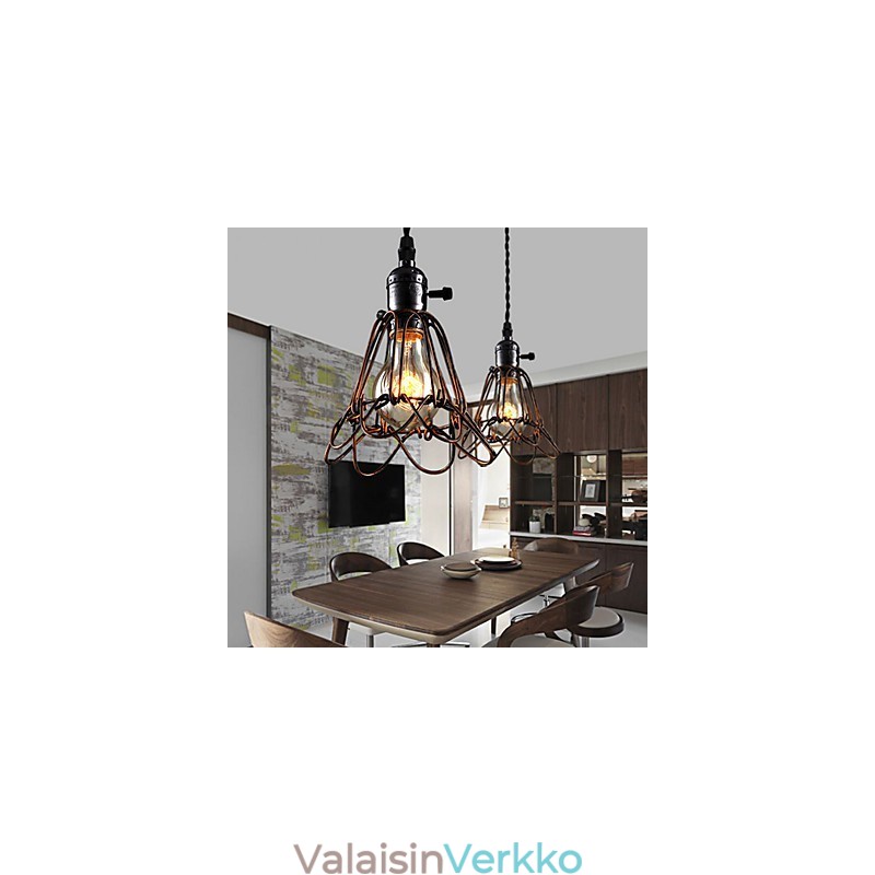 American Country Industrial Wind Lamp Retro Pieni Kattokruunu Rautahäkki