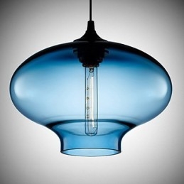1 Light Modern Glass Valkoinen ja sininen läpinäkyvä riippuvalaisin