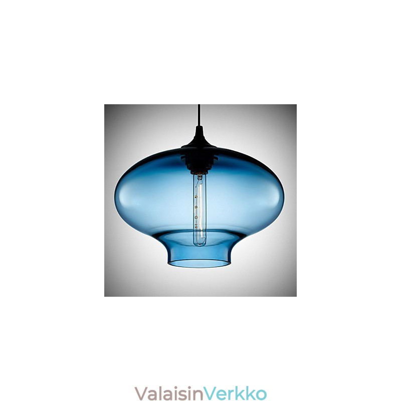1 Light Modern Glass Valkoinen ja sininen läpinäkyvä riippuvalaisin