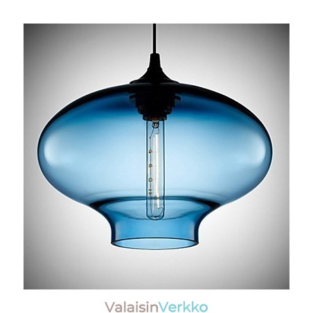 1 Light Modern Glass Valkoinen ja sininen läpinäkyvä riippuvalaisin