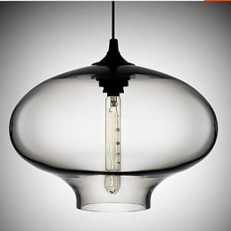 1 Light Modern Glass Valkoinen ja sininen läpinäkyvä riippuvalaisin